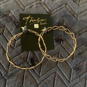 Thalia Sodia Gold Plated Heart Hoops